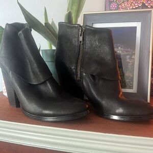 Black Leather Ankle Boots